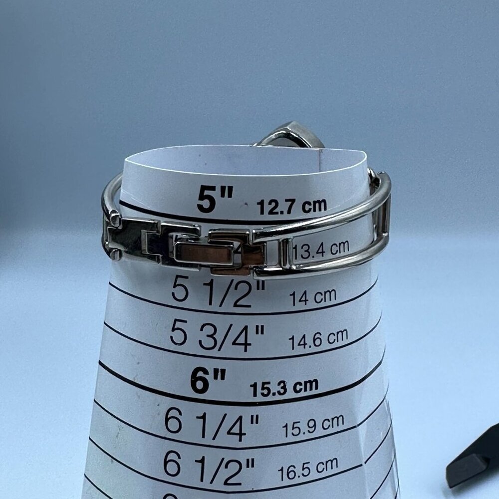 3/$30 Xanadu Watch Women Silver Tone Marquise Face Black Dial 17MM Bangle 5.5" - Picture 12 of 14
